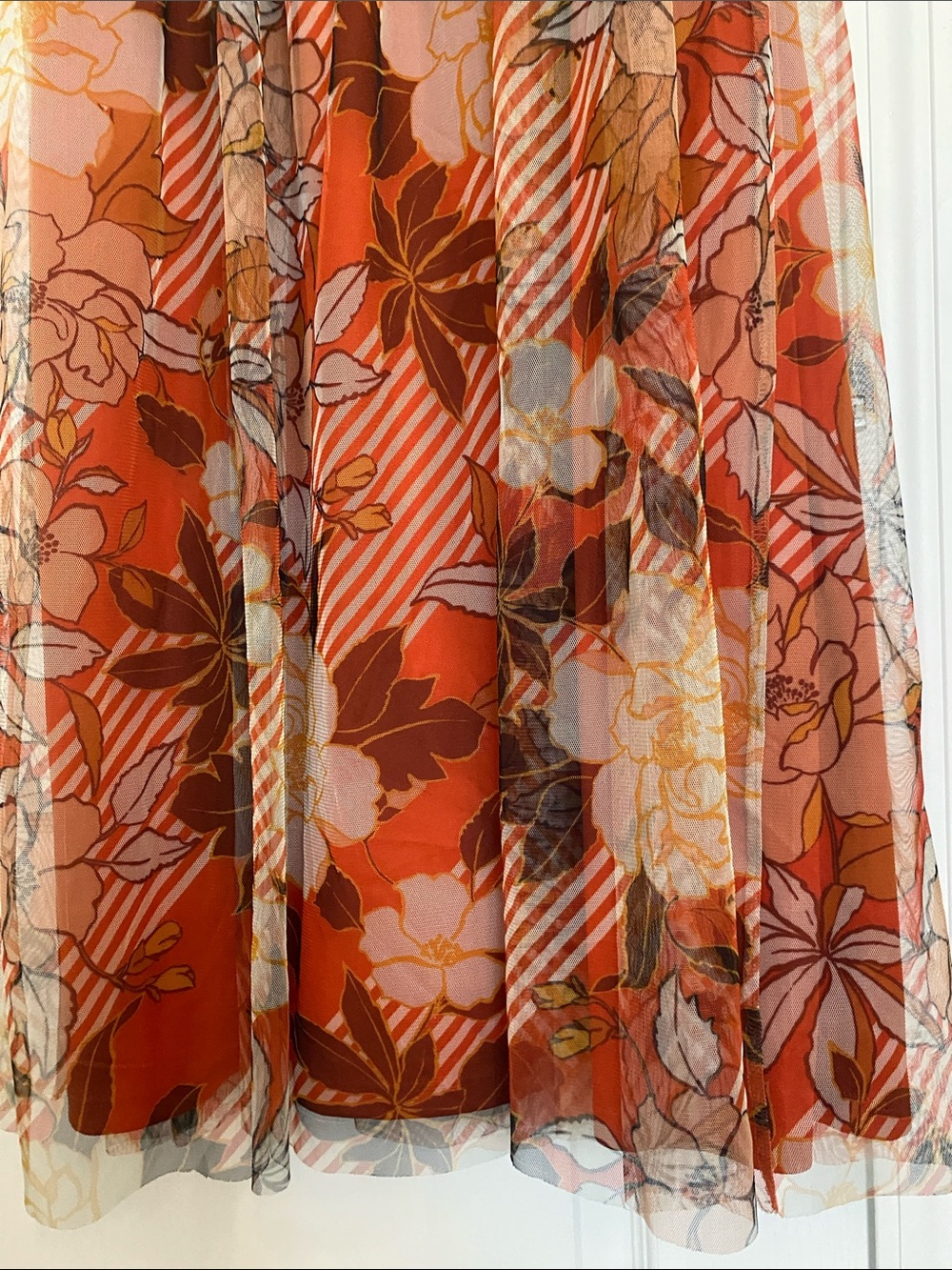 Candalite Petite FLORAL Halter Maxi Dress in Rust Orange, Yellow & Brown Sz LP - Picture 8 of 15